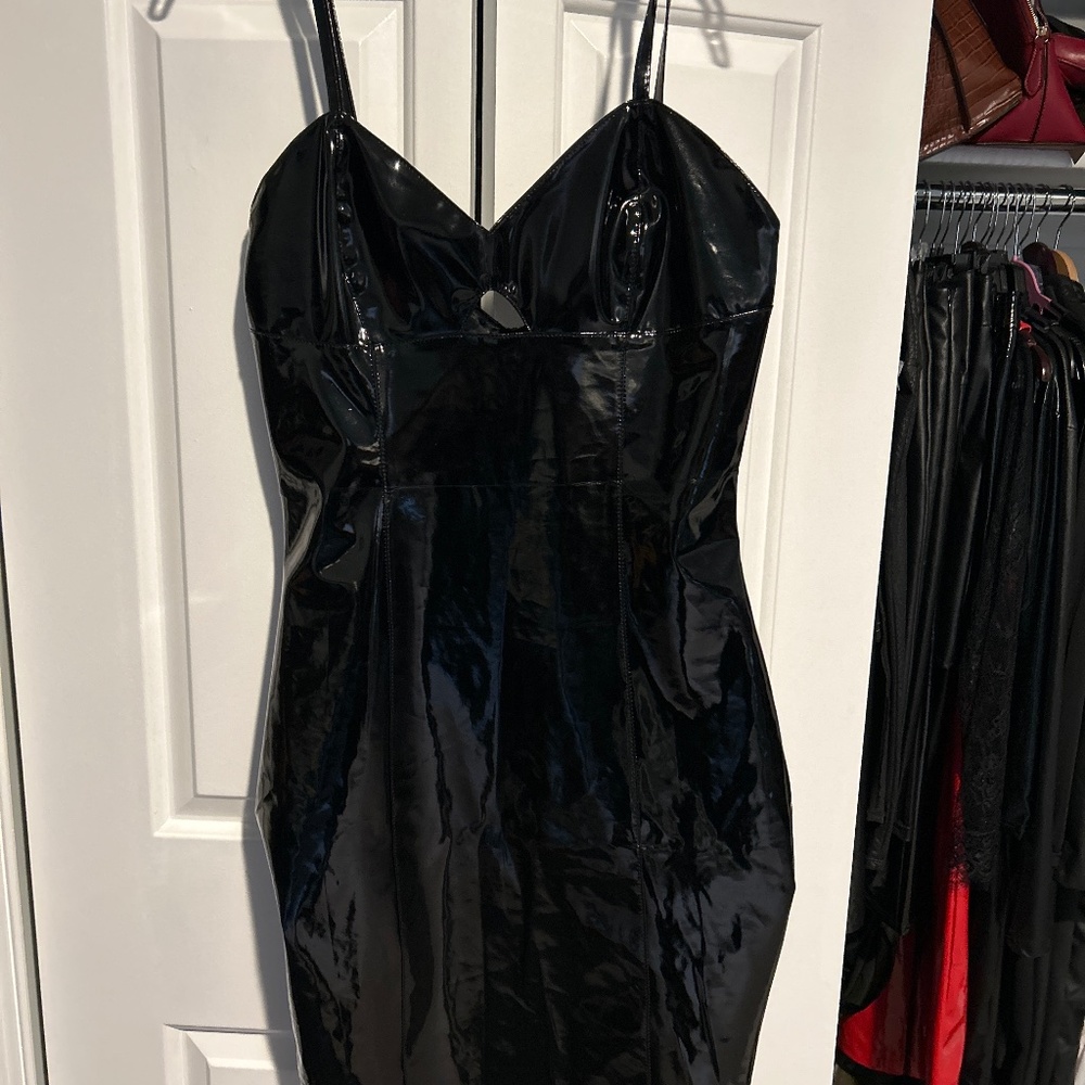 dress - leather look